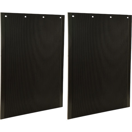 Load image into Gallery viewer, Spray Reducing Grooved Black Polymer Mudflaps 24x30 Inch
