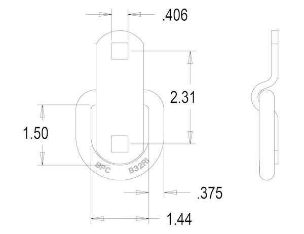 Load image into Gallery viewer, 3/8 Inch Forged D-Ring With Surface Mounted 2-Hole Mounting Bracket Zinc Plated
