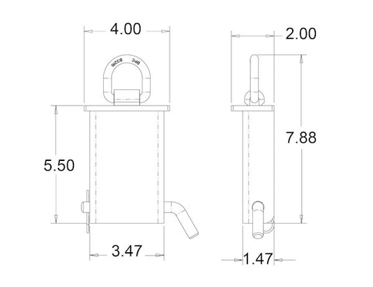 Stake Pocket 3/8 Inch Forged D-Ring (Zinc Plated)