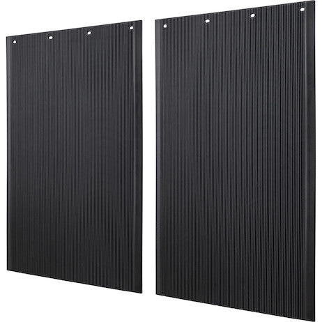 Load image into Gallery viewer, Spray Reducing Grooved Black Polymer Mudflaps 24x36 Inch
