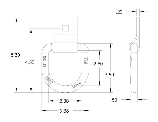 1/2 Inch Forged D-Ring With 1-Hole Integral Mounting Bracket