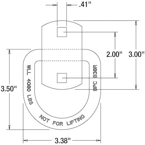 Load image into Gallery viewer, D-RING,1/2inFORGED,W/2HOLE BRKT
