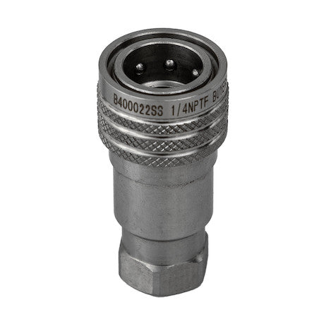 Load image into Gallery viewer, Hydraulic Coupler, FEMALE, SST, 1/4in NPTF, 1/4in BODY
