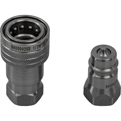 Hydraulic Coupler Set, SST, 1/2in NPTF,1 /2in BODY