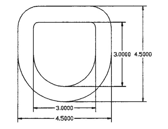 D-RING,5/8 dia3inX3in,W/BRKT