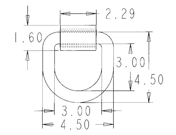 Load image into Gallery viewer, D-RING,3/4in dia 3in X 3in FORGED W/BRKT
