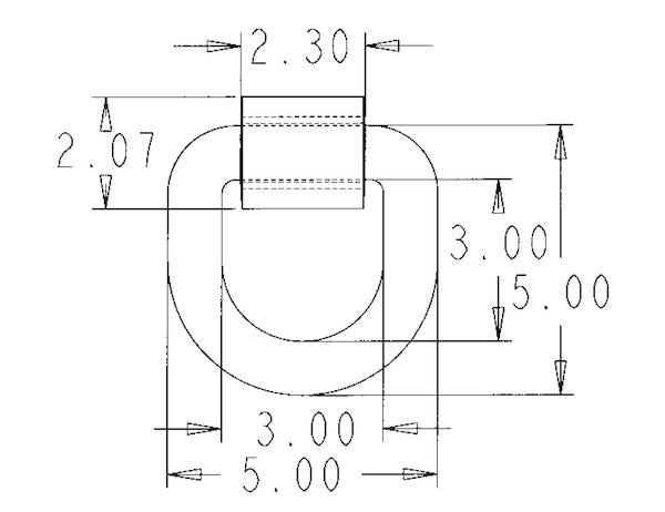 Load image into Gallery viewer, D-RING,1 in dia 3in X 3in FORGED W/BRKT
