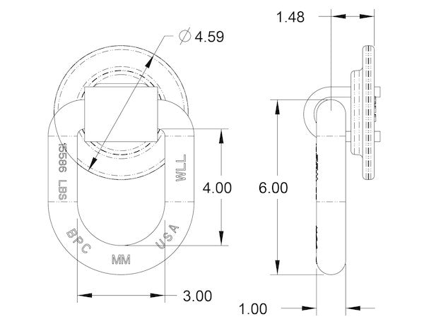 Load image into Gallery viewer, 1 Inch Forged 360 Rotating D-Ring With Weld-On Mounting Bracket
