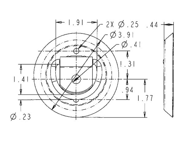 Load image into Gallery viewer, Surface Mounted Rope Ring Plastic Pan With 1/4 Inch Diameter Steel Ring
