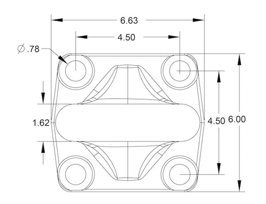 3 Inch I.D. Heavy-Duty Forged 4-Bolt Mount Drawbar