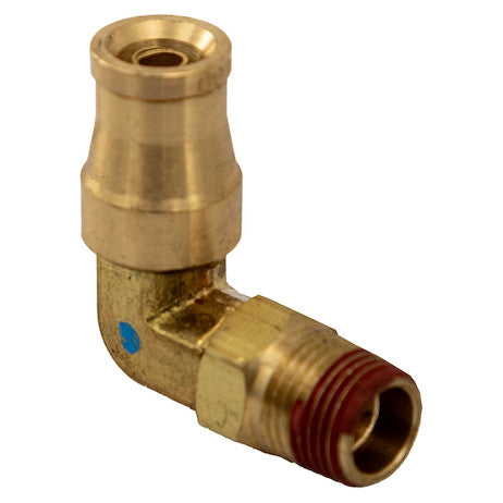 Load image into Gallery viewer, Brass DOT Push-In Swivel Male Elbow 1/4 Inch Tube O.D. x 1/8 Inch Pipe Thread
