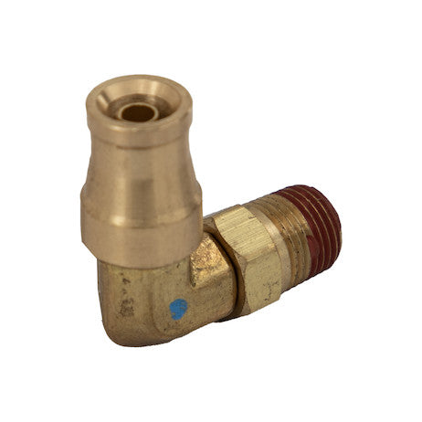 Load image into Gallery viewer, Brass DOT Push-In Swivel Male Elbow 1/4 Inch Tube O.D. x 1/8 Inch Pipe Thread
