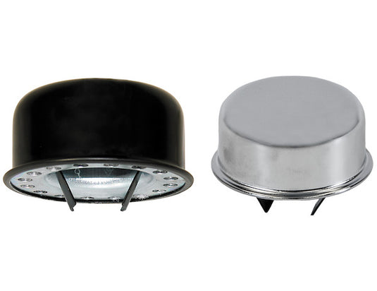 Chrome Heavy Duty Push-In Breather Cap For 1-1/2 Inch O.D. Tube