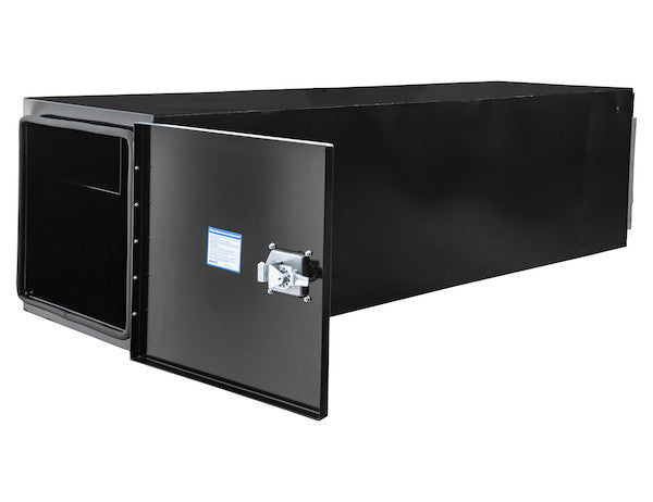 Load image into Gallery viewer, GLOSS BLACK STEEL STRAIGHT SIDE TUNNEL TRUCK TOOL BOX WITH SHELF
