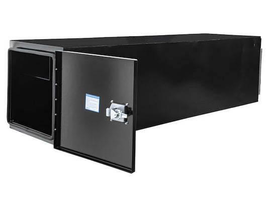 GLOSS BLACK STEEL STRAIGHT SIDE TUNNEL TRUCK TOOL BOX WITH SHELF