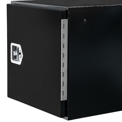 GLOSS BLACK STEEL STRAIGHT SIDE TUNNEL TRUCK TOOL BOX WITH SHELF