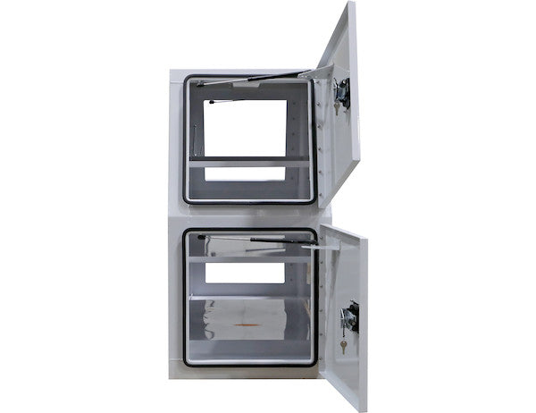 Load image into Gallery viewer, GLOSS WHITE STEEL BACKPACK TRUCK TOOL BOX SERIES WITH FLAT FLOOR AND COMPRESSION LATCHES

