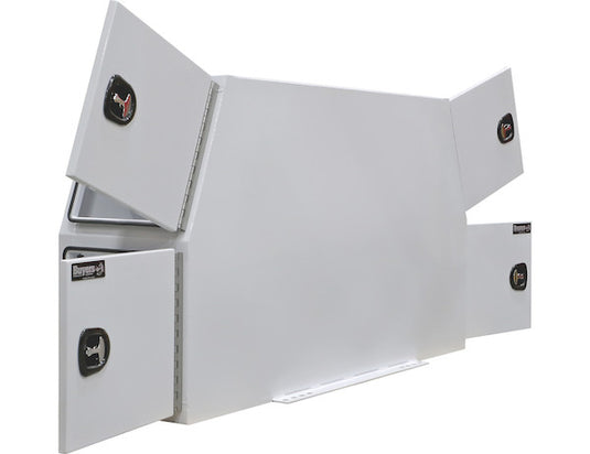 GLOSS WHITE STEEL BACKPACK TRUCK TOOL BOX SERIES WITH FLAT FLOOR AND COMPRESSION LATCHES