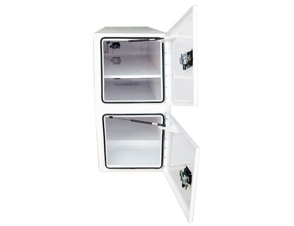 Load image into Gallery viewer, GLOSS WHITE STEEL BACKPACK TRUCK TOOL BOX SERIES WITH FLAT FLOOR AND COMPRESSION LATCHES
