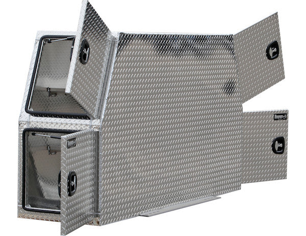 Load image into Gallery viewer, 59x24x85 Inch Flat Floor Diamond Tread Aluminum Backpack Truck Box
