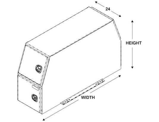 46x24x82 Inch Flat Floor Diamond Tread Aluminum Backpack Truck Box