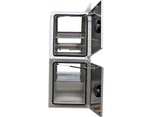 DIAMOND TREAD ALUMINUM BACKPACK TRUCK TOOL BOX SERIES WITH OFFSET FLOOR