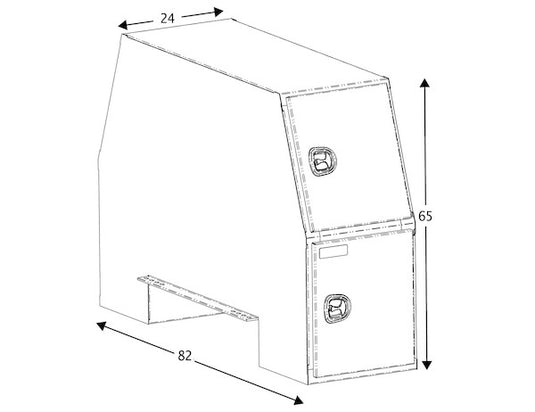 GLOSS BLACK STEEL BACKPACK TRUCK TOOL BOX SERIES WITH OFFSET FLOOR