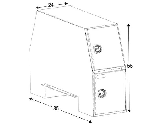 GLOSS BLACK STEEL BACKPACK TRUCK TOOL BOX SERIES WITH OFFSET FLOOR