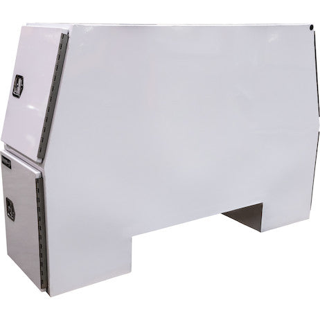 Load image into Gallery viewer, 55x24x85 Inch Gloss White Steel Service Body Backpack Truck Box - T-Handle Latch
