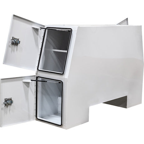 Load image into Gallery viewer, 55x24x85 Inch Gloss White Steel Service Body Backpack Truck Box - T-Handle Latch
