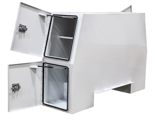 GLOSS WHITE STEEL BACKPACK TRUCK TOOL BOX SERIES WITH OFFSET FLOOR