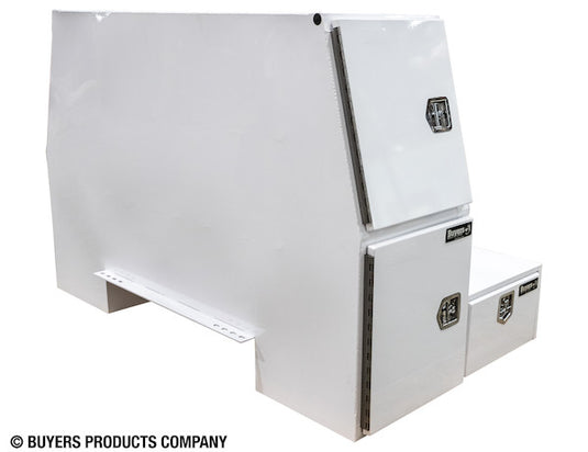 GLOSS WHITE STEEL L-PACK TRUCK TOOL BOX SERIES WITH OFFSET FLOOR