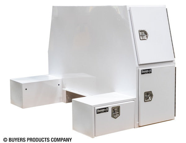Load image into Gallery viewer, GLOSS WHITE STEEL L-PACK TRUCK TOOL BOX SERIES WITH OFFSET FLOOR
