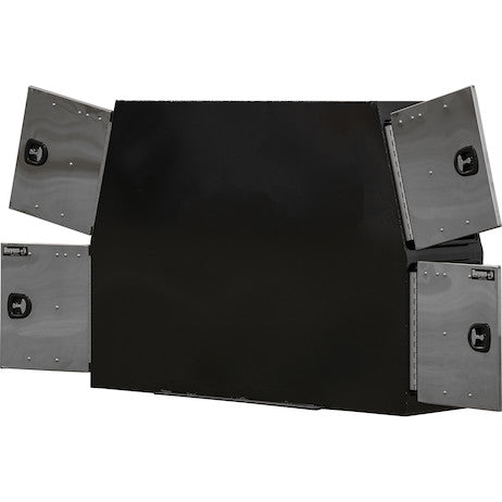 GLOSS BLACK STEEL BACKPACK TRUCK TOOL BOX SERIES WITH STAINLESS STEEL DOORS AND FLAT FLOOR