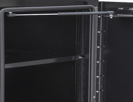 GLOSS BLACK STEEL STRAIGHT SIDE BACKPACK TRUCK TOOL BOX SERIES WITH FLAT FLOOR AND ADJUSTABLE SHELVING