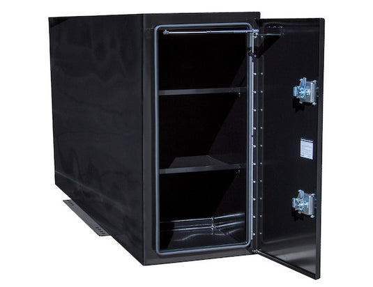 GLOSS BLACK STEEL STRAIGHT SIDE BACKPACK TRUCK TOOL BOX SERIES WITH FLAT FLOOR