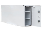 GLOSS WHITE STEEL STRAIGHT SIDE BACKPACK TRUCK TOOL BOX SERIES WITH FLAT FLOOR AND ADJUSTABLE SHELVING