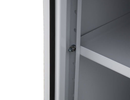 GLOSS WHITE STEEL STRAIGHT SIDE BACKPACK TRUCK TOOL BOX SERIES WITH FLAT FLOOR AND ADJUSTABLE SHELVING