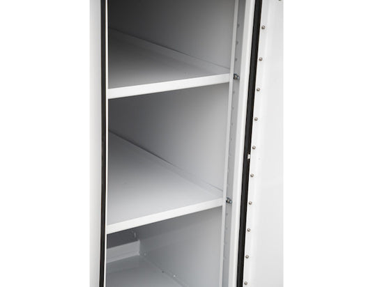 GLOSS WHITE STEEL STRAIGHT SIDE BACKPACK TRUCK TOOL BOX SERIES WITH FLAT FLOOR AND ADJUSTABLE SHELVING