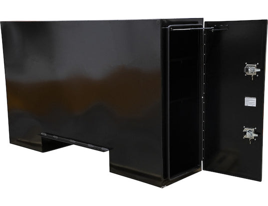 GLOSS BLACK STEEL STRAIGHT SIDE BACKPACK TRUCK TOOL BOX SERIES WITH OFFSET FLOOR