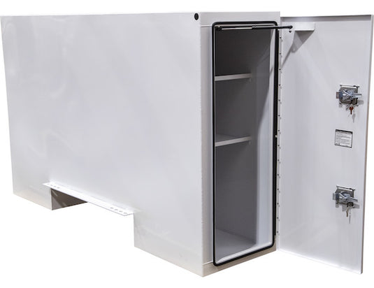 GLOSS WHITE STEEL STRAIGHT SIDE BACKPACK TRUCK TOOL BOX SERIES WITH OFFSET FLOOR