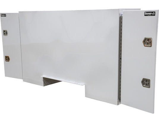 GLOSS WHITE STEEL STRAIGHT SIDE BACKPACK TRUCK TOOL BOX SERIES WITH OFFSET FLOOR
