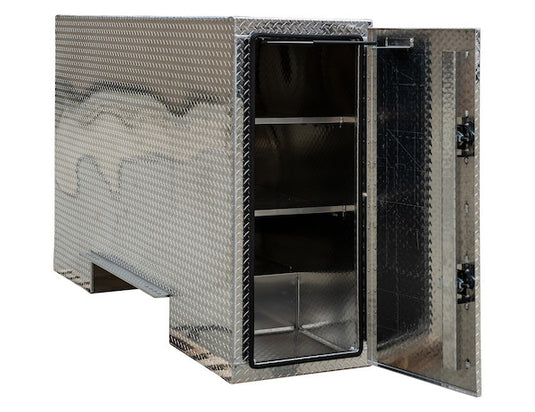 DIAMOND TREAD ALUMINUM STRAIGHT SIDE BACKPACK TRUCK TOOL BOX SERIES WITH OFFSET FLOOR