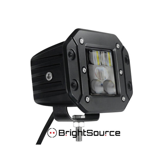 Brightsource 3" Cube Light Single Flood Sae Approved - Flush Mount - BRT-75002F1 - Absolute Autoguard