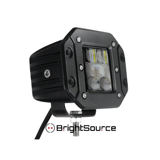 Brightsource 3" Cube Light Kit-flood Sae Approved - Flush Mount - BRT-75002F - Absolute Autoguard