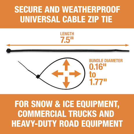 Load image into Gallery viewer, 0.180 x 7-1/2 Inch Black Weather Resistant Zip Ties - 50 Pound, 100 Pieces
