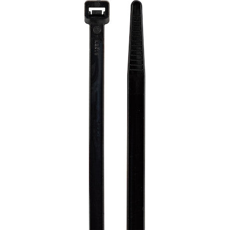 0.250 x 14-1/2 Inch Black Water Resistant Zip Ties - 120 Pound, 100 Pieces