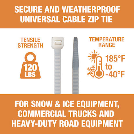 0.250 x 14-1/2 Inch Zip Ties - 120 Pound, 100 Pieces