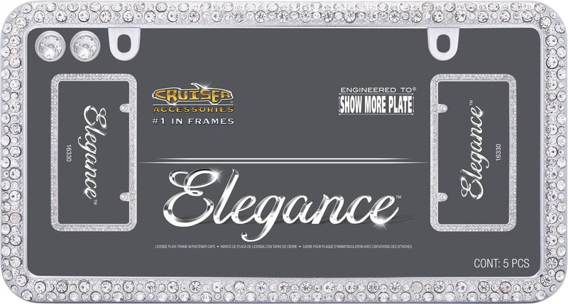 Load image into Gallery viewer, Cruiser Accessories L/Plate Frm Elegance Chrome Clear with Fastener Caps - CRZ-16330 - Absolute Autoguard
