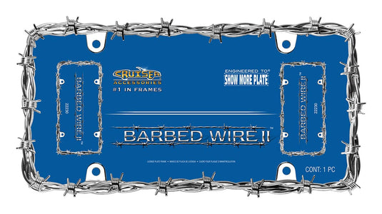 Cruiser Accessories L/Plate Frm Barbed Wire II Chrome - CRZ-22230 - Absolute Autoguard